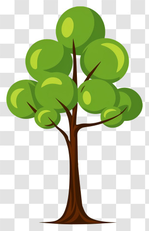 Green Tree Image - Cartoon Green Tree With A Leafy Canopy Transparent PNG