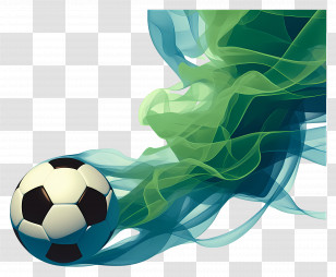 3d Football - Dynamic Soccer Ball With Colorful Motion Transparent PNG