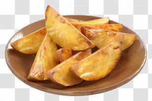 Potato Wedges - Golden Potato Wedges On A Plate Transparent PNG