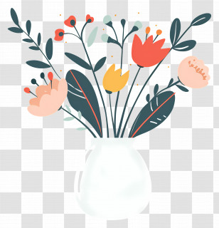 Flowers In Vase - Vase Of Flowers With Bouquet And Arrangement Transparent PNG