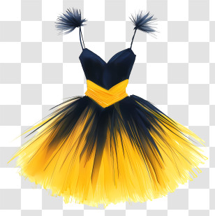 Tutu Ballet Dress - Stylish Yellow And Black Dress Transparent PNG