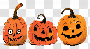Halloween Pumpkins - Carved Pumpkins For Halloween Transparent PNG