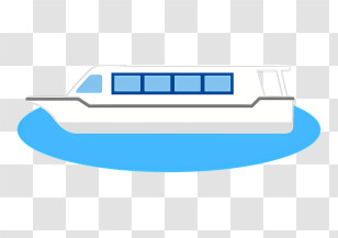 Icon - White Boat On Water Transparent PNG
