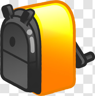 Icon - Cartoon Yellow And Black Backpack Transparent PNG