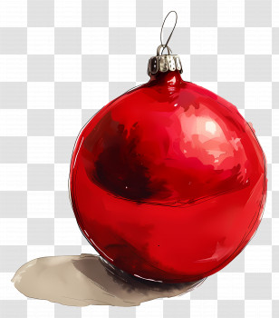 Christmas Bauble - Red Shiny Christmas Ornament Ball Transparent PNG