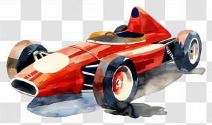 Race Car Red Sports Car Black Interior Chrome Accents Painting Transparent PNG