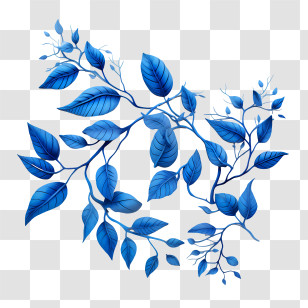 Blue Leaves - Beautiful Blue Decorative Leaves Illustration Transparent PNG