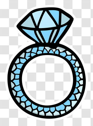 Cartoon - Blue Diamond Ring Transparent PNG