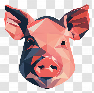 Pig - Geometric Pig Illustration Transparent PNG