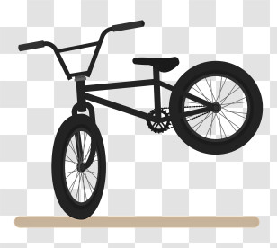 Sports - Black Bicycle Performing A Wheelie Stunt Transparent PNG