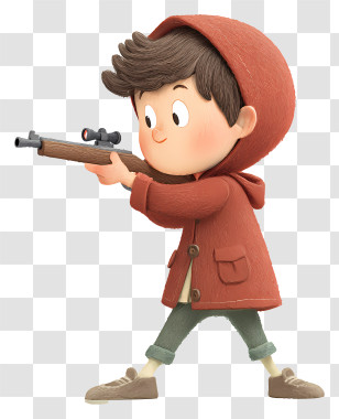 Boy Playing Shooting Game - Boy With Toy Gun Transparent PNG