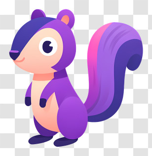 Purple Cartoon Animal - Purple Cartoon Squirrel Transparent PNG