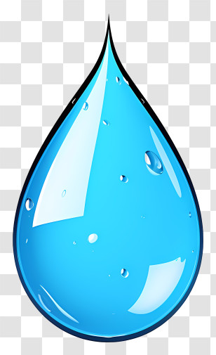 Realistic Water Drop - Blue Water Droplet Illustration Transparent PNG