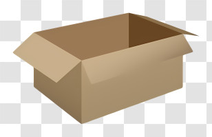 Box - Simple Open Brown Cardboard Box Transparent PNG