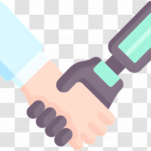Handshake - Handshake Between Human And Robot Transparent PNG
