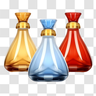 Perfume Bottle - Colorful Perfume Bottles Set Transparent PNG