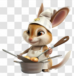 Animal - Adorable Chef Mouse Cooking Transparent PNG