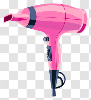 Pink Hair Dryer - Modern Pink Hairdryer For Styling Transparent PNG