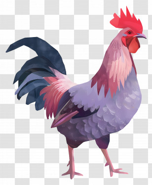 Rooster - Colorful Rooster Illustration In Vibrant Style Transparent PNG