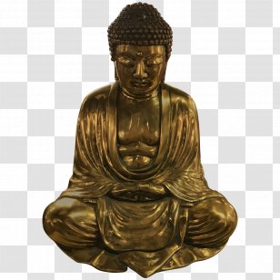 Bronze Sculpture Seated Buddha From Gandhara Patina Transparent PNG