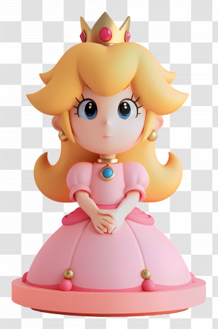Princess Peach - Princess Peach In Pink Dress Transparent PNG