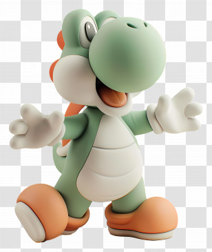 Yoshi - Animated Green Dinosaur Cartoon Character Transparent PNG