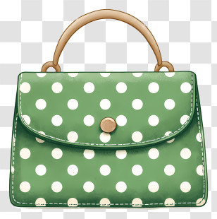 Cute Green Purse - Stylish Green Polka Dot Handbag Transparent PNG