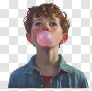 Bubble Gum Day - Boy Blowing Bubble Gum Transparent PNG