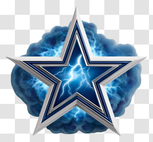 Dallas Cowboys Logo - Electric Star With Lightning Effect Transparent PNG