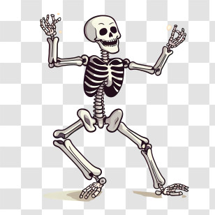 Halloween Skeleton - Dancing Cartoon Skeleton Art Transparent PNG