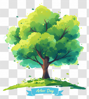 Arbor Day - Beautiful Green Tree Representation For Arbor Day Transparent PNG