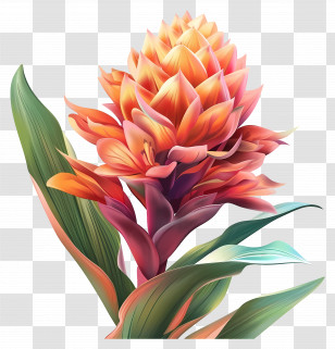 Exotic Flower - Exotic Tropical Flower With Orange Petals Transparent PNG