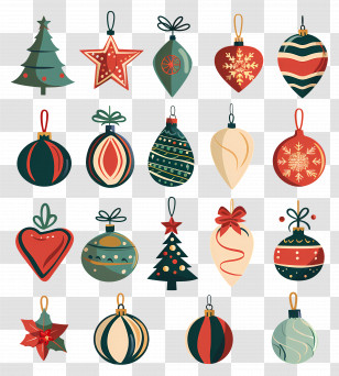 Christmas Balls - Colorful Christmas Ornaments Collection Transparent PNG
