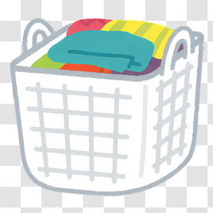 Icon - Laundry Basket With Clothes Transparent PNG
