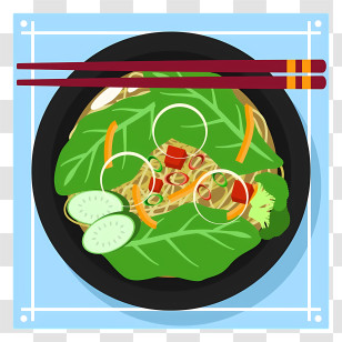 Thai Food - Fresh Salad With Cucumber And Lettuce Transparent PNG