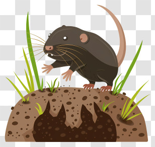 Mole Day - Cute Mole Emerging From Burrow Transparent PNG