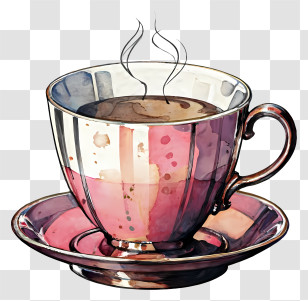 Hot Coffee - Elegant Watercolor Coffee Cup With Steam Transparent PNG