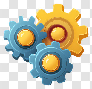 Gears Working Cog - Playful Blue And Yellow Gears Transparent PNG