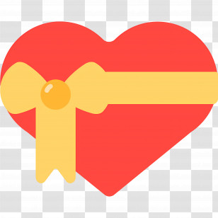 Heart With Ribbon Emoji - Heart Shaped Gift With Ribbon Transparent PNG