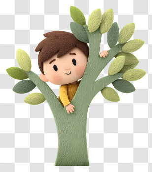 Boy Peeking From Tree - Boy Peeking From Tree Transparent PNG