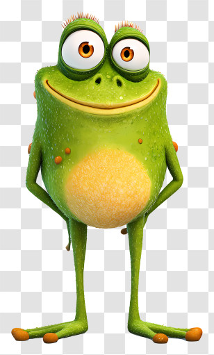 Ugly Frog - Green Frog Cartoon Character Transparent PNG
