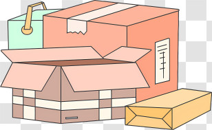 Simple Drawing - Illustration Of Stack Of Boxes And Packages Transparent PNG