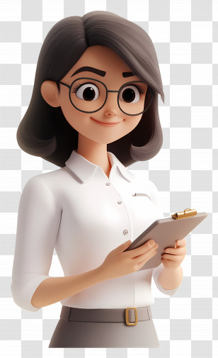 3d Female Teacher - Professional Woman With Clipboard Transparent PNG