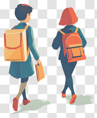 Back To School - Students Walking To School Illustration Transparent PNG