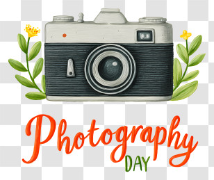 World Photography Day - Vintage Camera For Photography Day Transparent PNG