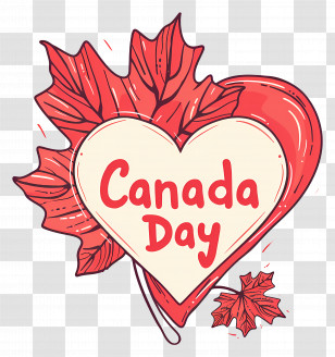 Canada Day - Heart And Maple Leaf Design For Canada Day Transparent PNG