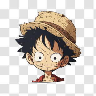 Luffy
 - Cartoon Character With Straw Hat Design Transparent PNG