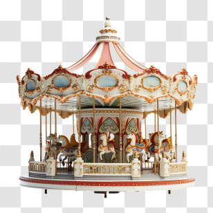 National Merry Go Round Day - Vintage Carousel Ride Illustration Transparent PNG