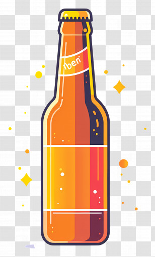 Beer Bottle - Orange Glass Bottle For Beverages Transparent PNG