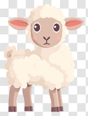 Lamb - Cute Sheep In Cartoon Style Transparent PNG